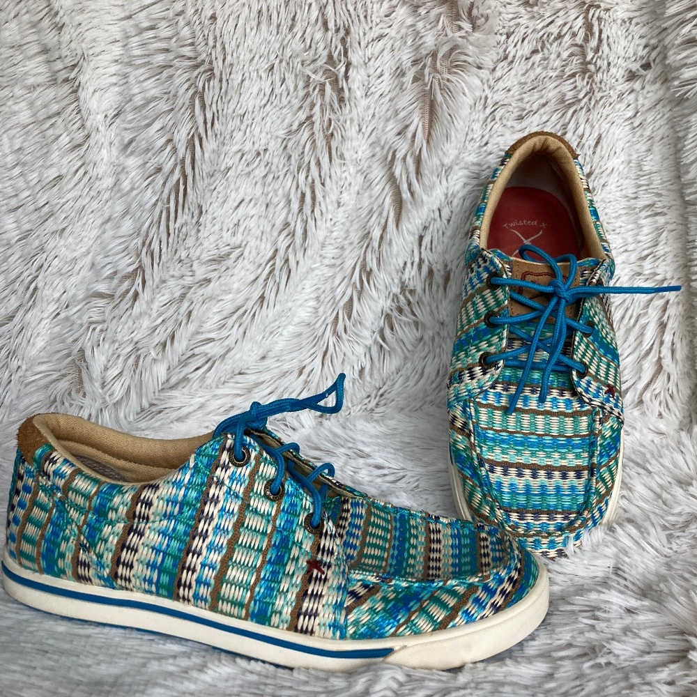 Twisted X Teal and Brown Lace Up Hooey Lopez Women’s Size 7M